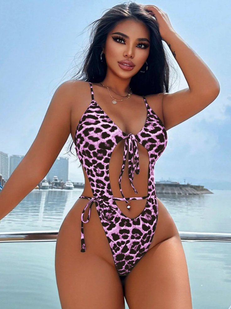 Sexy Leo Print Badeanzug 2025 Shirin Pink