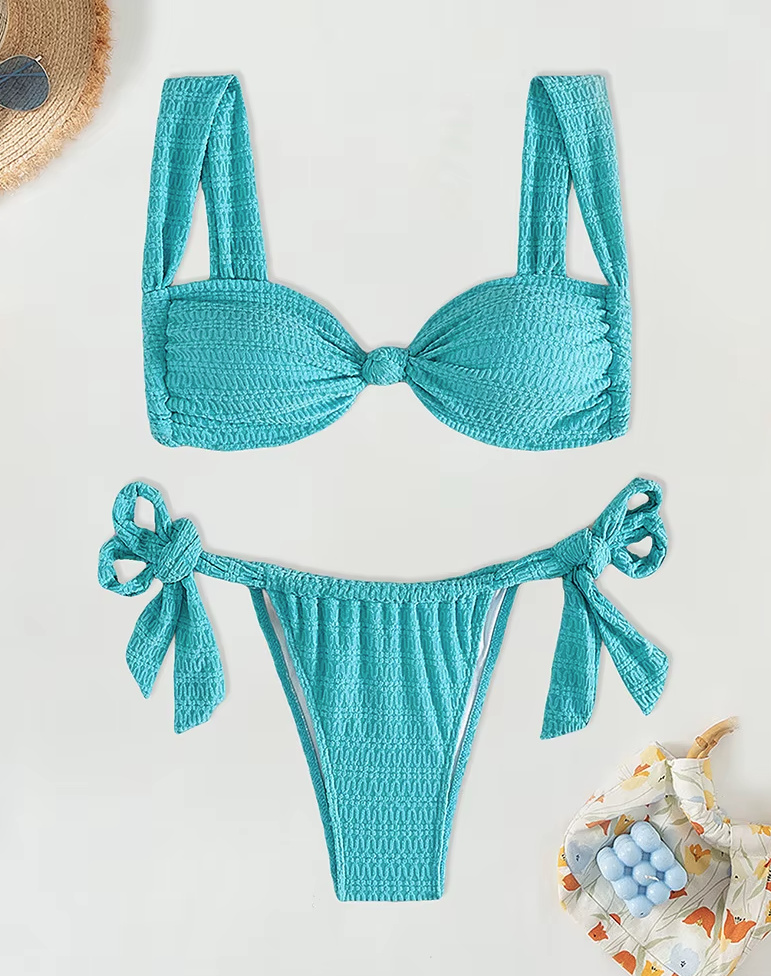 Triangle Twist-Plissee Bikini 2025 Sunna Hellblau