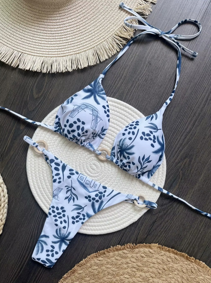 Palmenprint Halterneck Bikini 2025 Sibylla