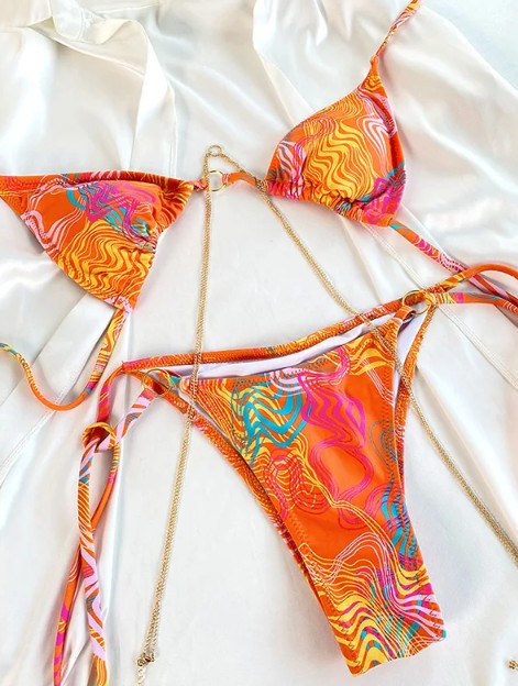 Sexy Halterneck Bikini 2025 Susanna mit Farbverlauf und Kette