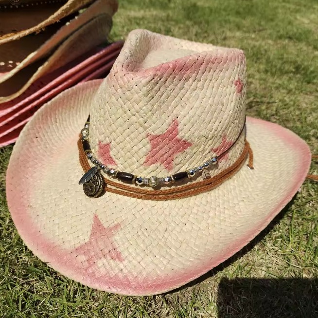 Western Cowboy Hut Sommerhut 2025 mit Kette und Sterne