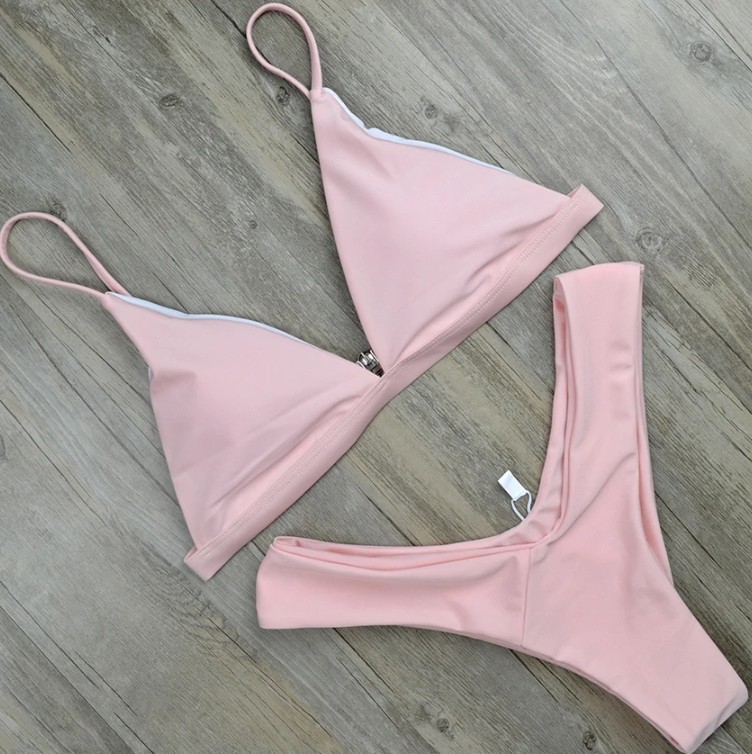 Triangle Bikini 2025 Signe mit Hohe Taille Pastell