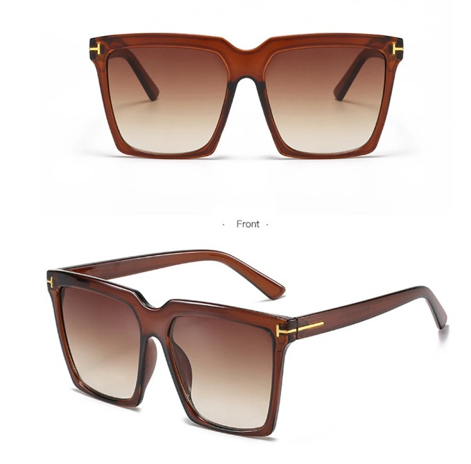 Oversize Damen Sonnenbrille Shari Quadratisch Braun