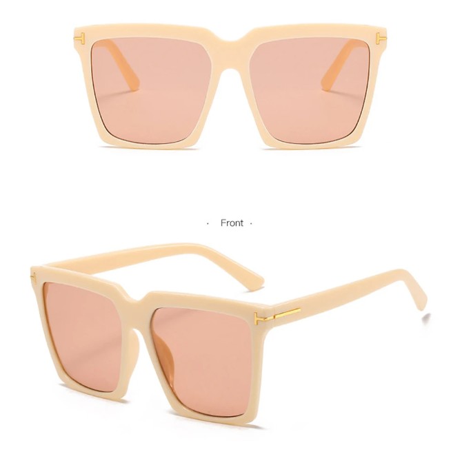 Oversize Damen Sonnenbrille Shari Quadratisch Gelb Rosa