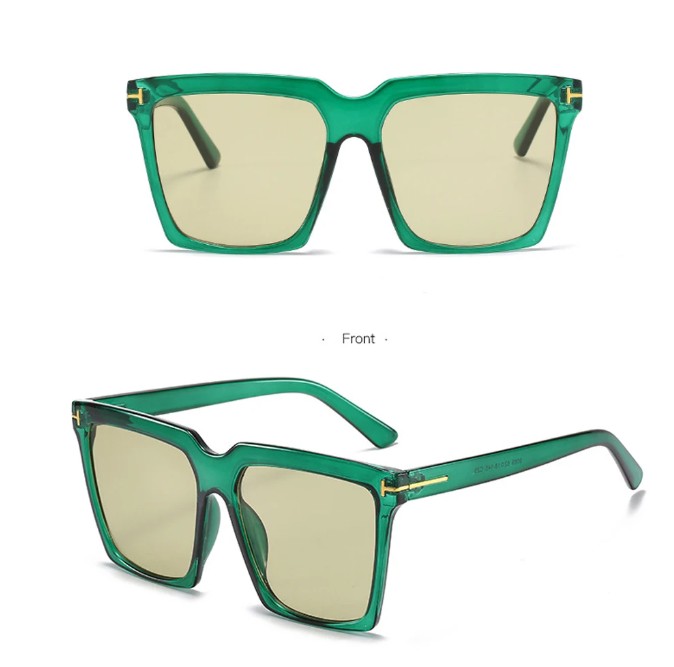 Oversize Damen Sonnenbrille Shari Quadratisch Grün