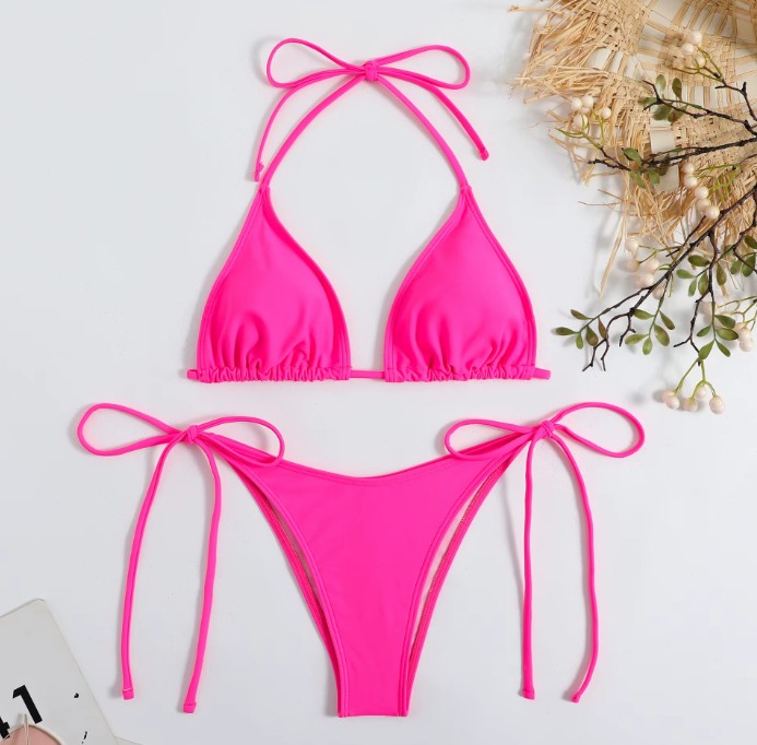  Halterneck Bikini Saviya zum Binden in Pink