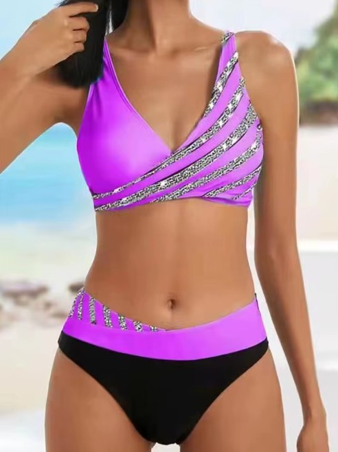 Triangle Bikini Shoshana Pink Schwarz
