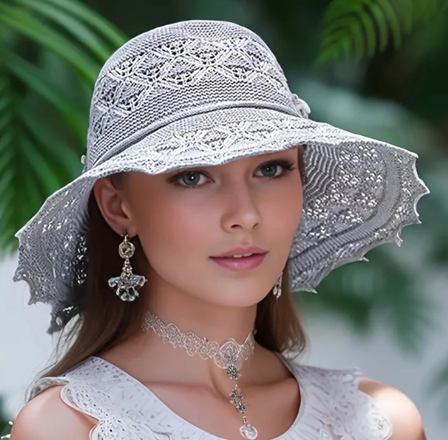 Damen Sommerhut Strohhut Shayenne Silber