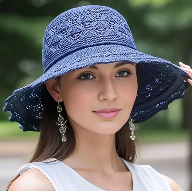 Damen Sommerhut Strohhut Shayenne Blau