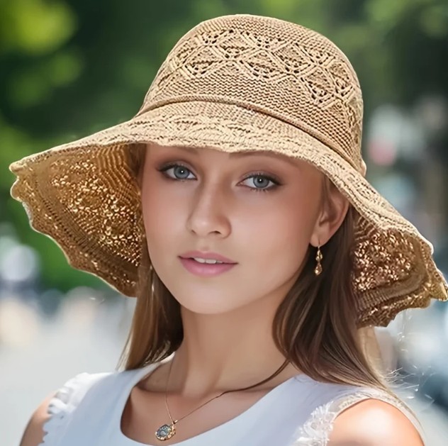 Damen Sommerhut Strohhut Shayenne Beige