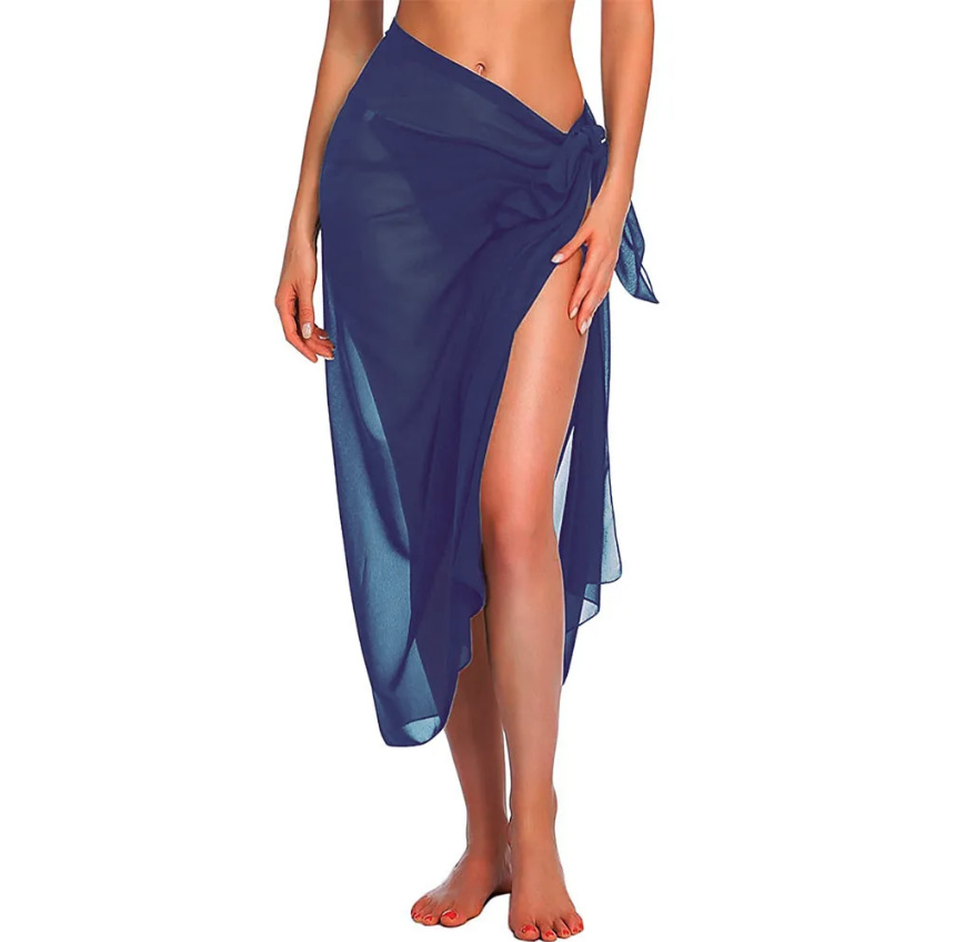 Chiffon Sarong Beach Coverup Navyblau