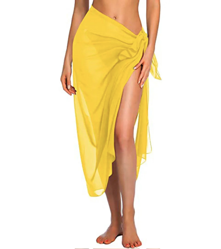 Chiffon Sarong Beach Coverup Gelb