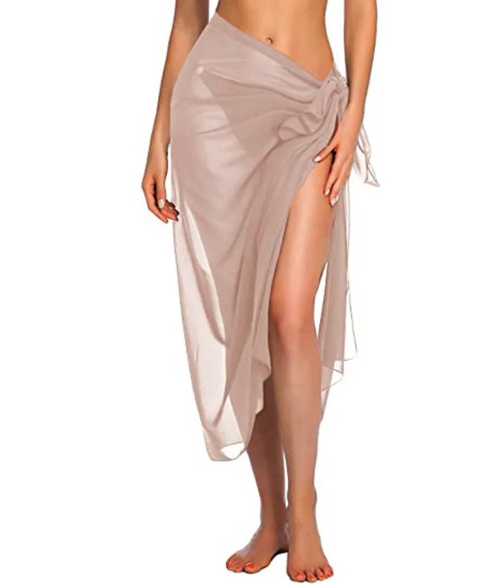 Chiffon Sarong Beach Coverup Beige Creme