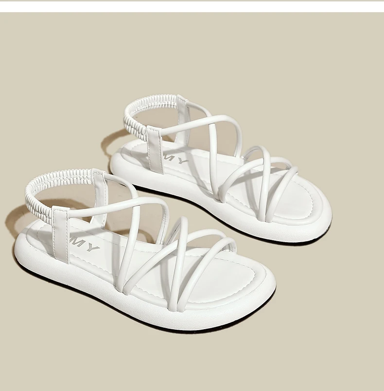 Dicke Sohle Sandalen in Weiss