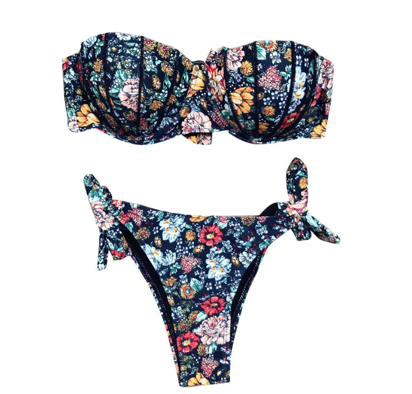 Sexy Push Up Bikini Nanna mit Blumenmuster