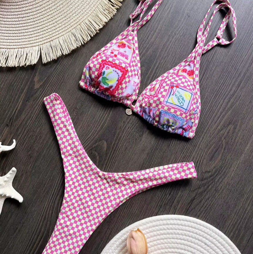 Triangle Bikini 2025 Viona Kariert mit Hohe Taille