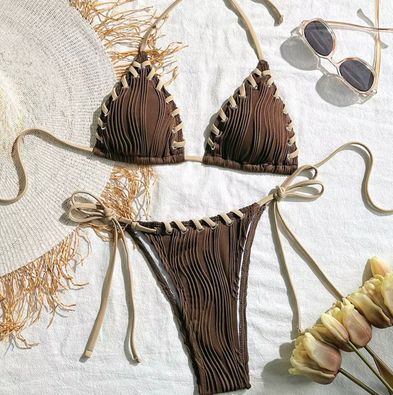 Brasilianischer Halterneck Bikini 2025 Viveka Braun