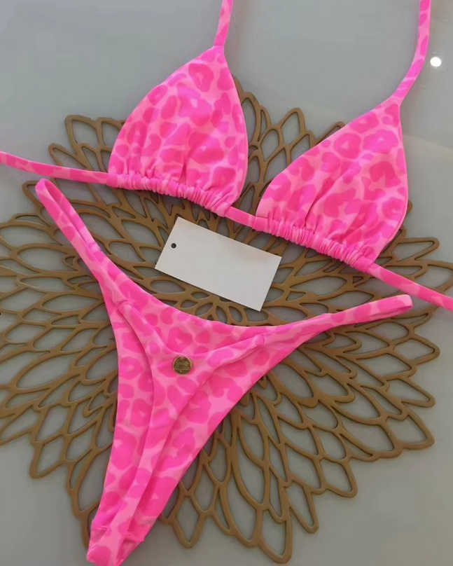 High-Waist Bikini 2025 Valeria Pink Leo Muster