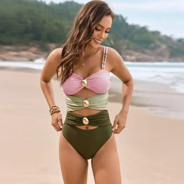 Sexy Cut Out Badeanzug 2025 Tamina Rosa Grün