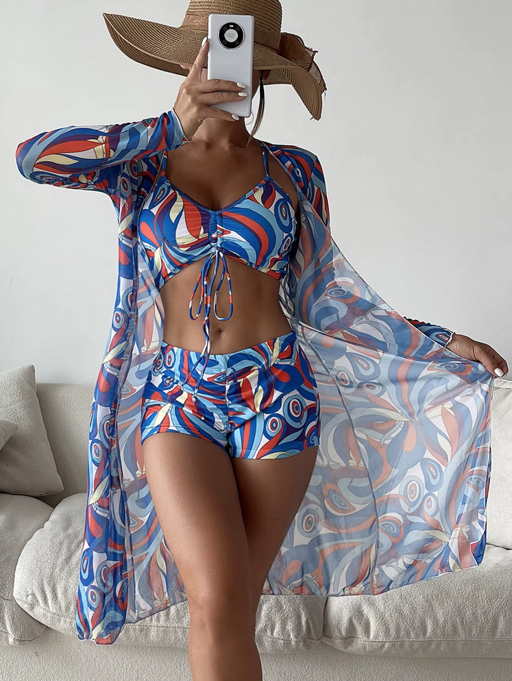 Hotpants Triangle Bikini 2025 Theres Dreiteilig mit Bluse im Set