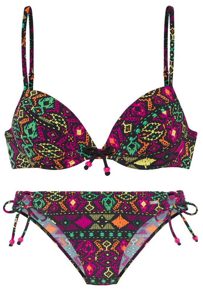 Buffalo Push-Up-Bikini farbenfroher Ethnodruck
