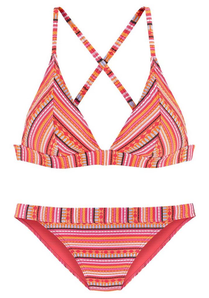 LASCANA Triangel-Bikini mit glitzernden Streifen
