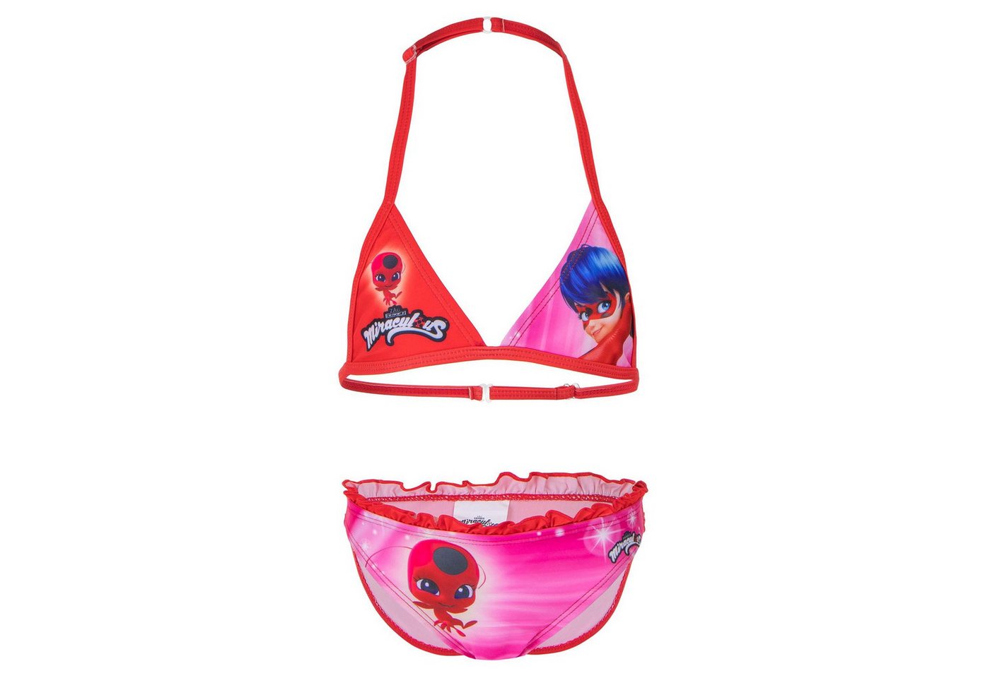 Lady Bug Triangel-Bikini-Top Miraculous Kinder Bikini Badeanzug Mädchen 6-14 Jahre