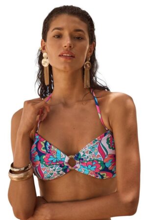 Love & Roses Bandeau-Bikini-Top Love & Roses Bandeau-Bikinioberteil mit Ringdetail (1-St)