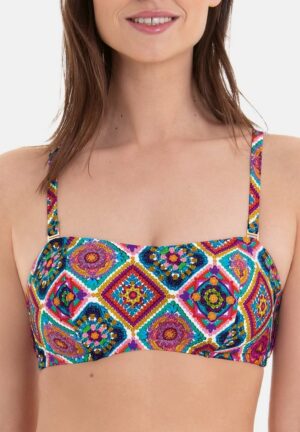 Rosa Faia Bügel-Bikini-Top Crochet Flower (1-St)
