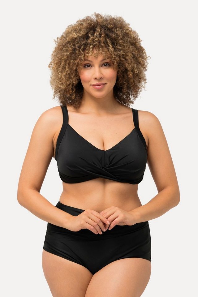 Ulla Popken Bustier-Bikini Bikini-Top Drapierung Softcups Träger verstellbar