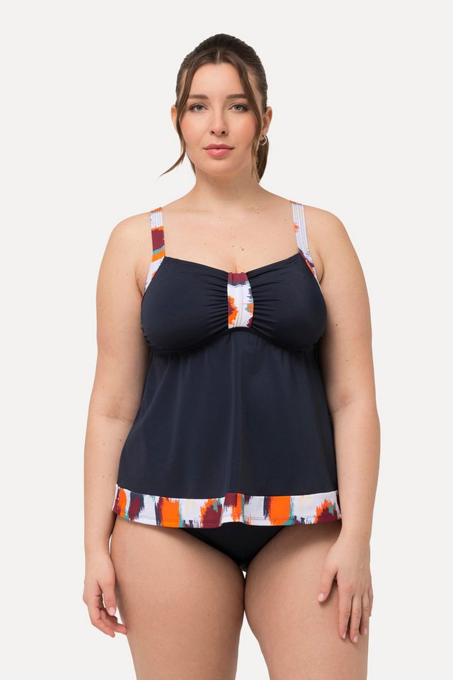 Ulla Popken Tankini Tankini Fleckenmuster Softcups Träger verstellbar