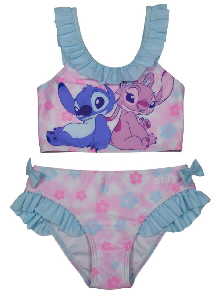 United Labels® Bustier-Bikini Disney Lilo & Stitch Bikini Zweiteiler mit Rüschen & Schleifen