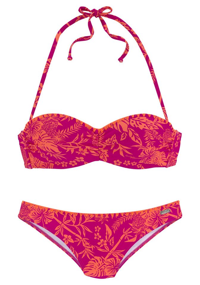 Venice Beach Triangel-Bikini Bügel-Bandeau-Bikini BERRY-ORANGE