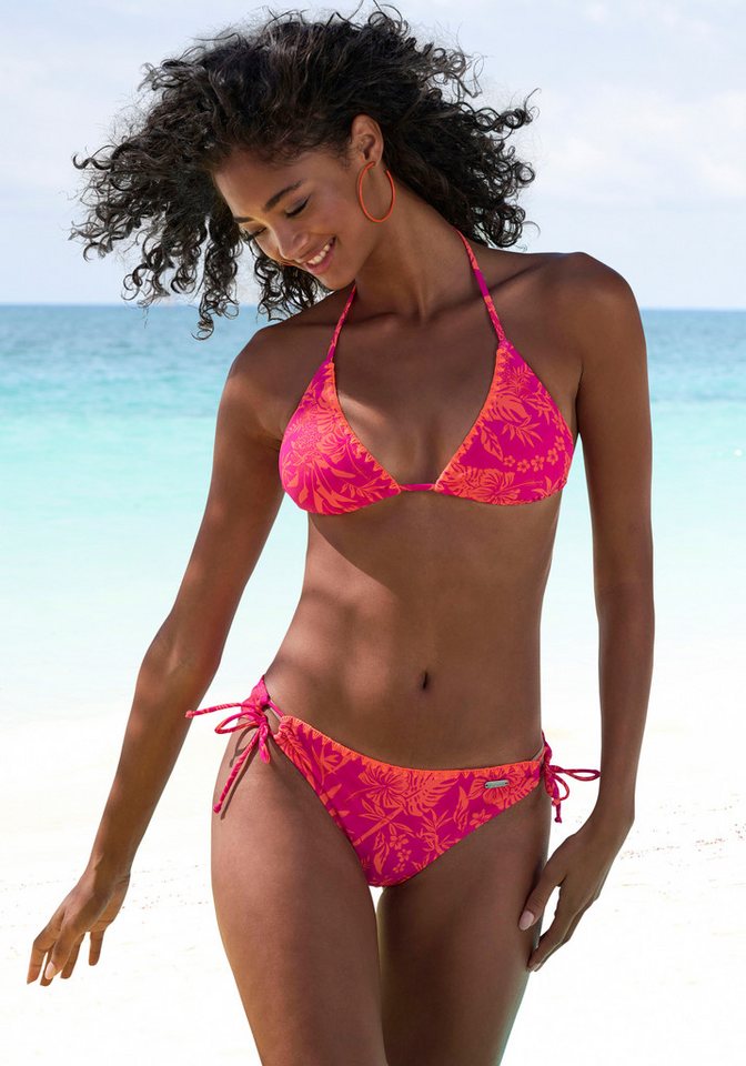 Venice Beach Triangel-Bikini Kensi mit kontrastfarbener Häkelkante