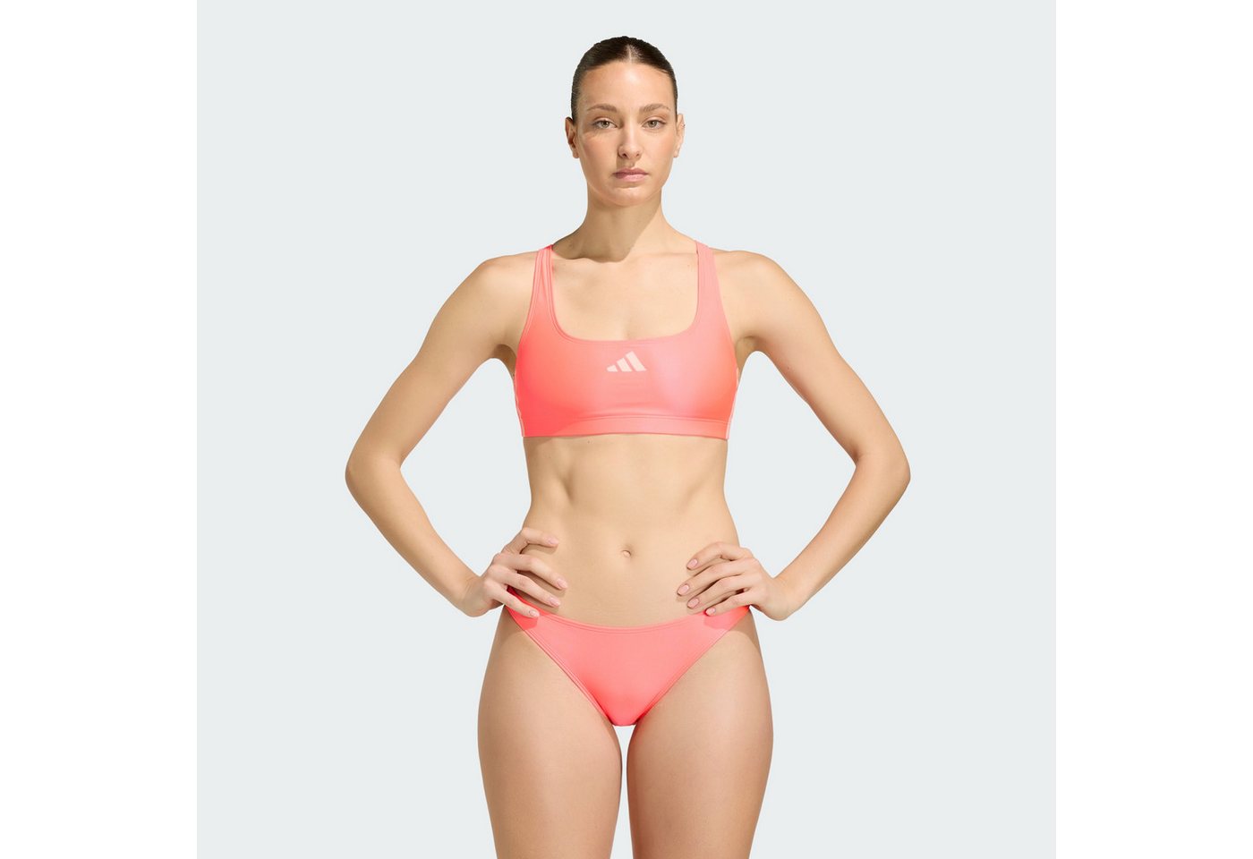 adidas Performance Bustier-Bikini 3-STREIFEN BIKINI V-FÖRMIGER RÜCKENAUSSCHNITT (1-St)