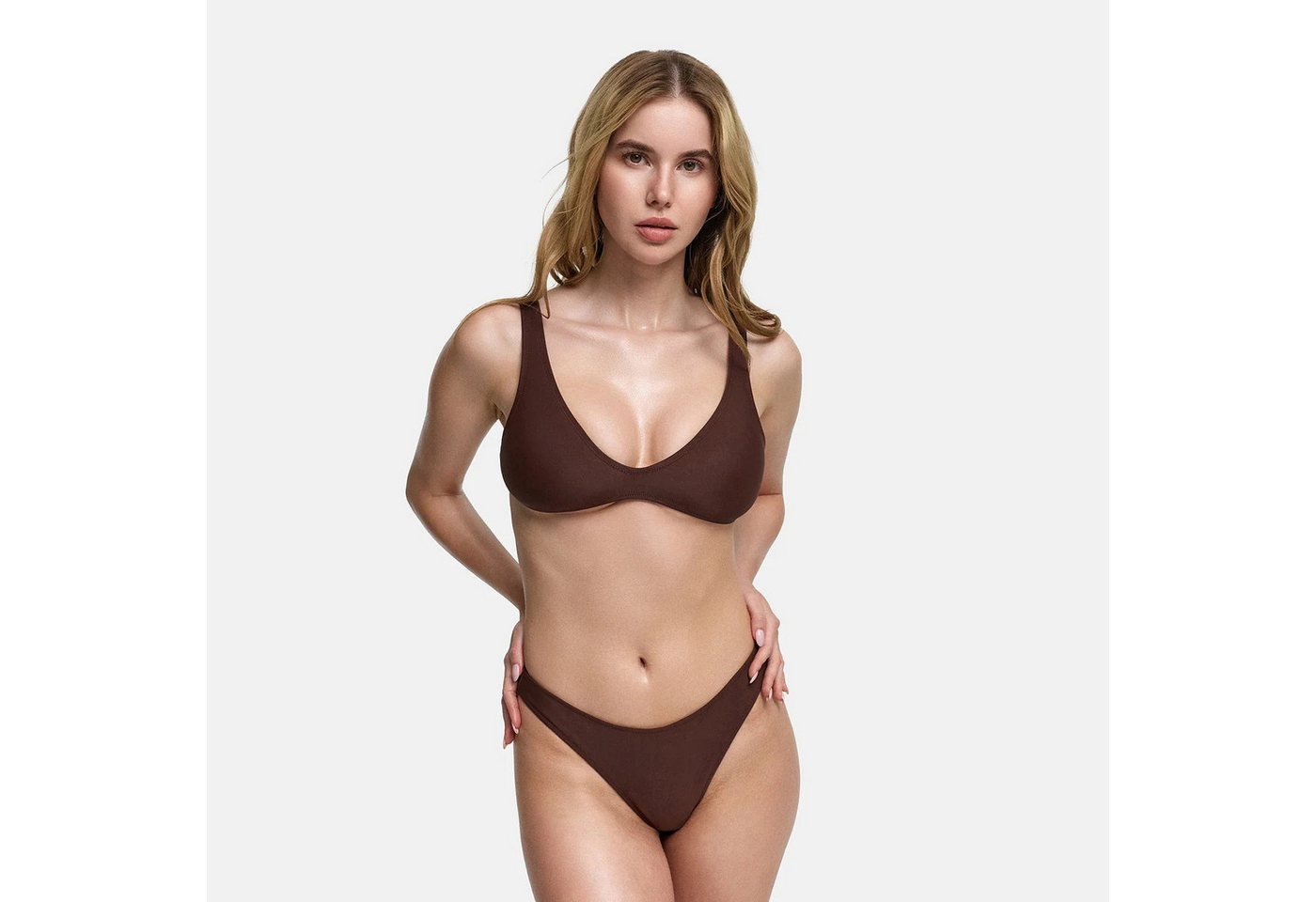 cfab Triangel-Bikini-Top Bikini Top-Braun-S